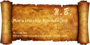 Marsinszky Bocsárd névjegykártya